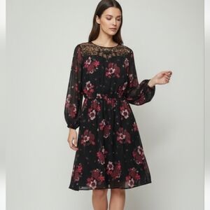 East Adeline Dress Black Floral Boho Whimsigoth 1X